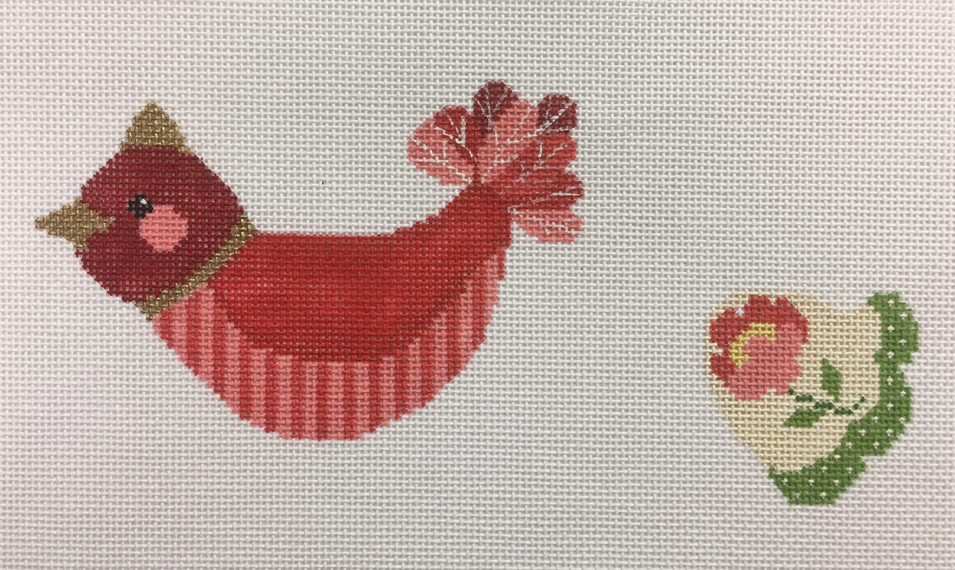 ND1379B - Red Bird with Flower