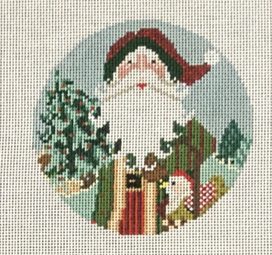 ND1385X - Santa with Christmas Tree and Chicken Round