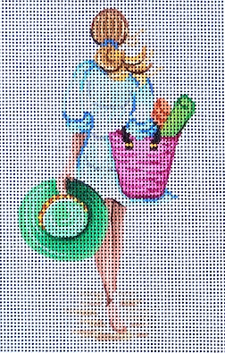 20126 - Ornament - June Girl with Beach Bag