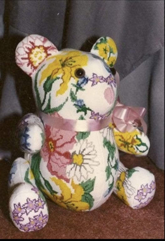 2020 - 3D Teddy Bear, Floral "Laura"