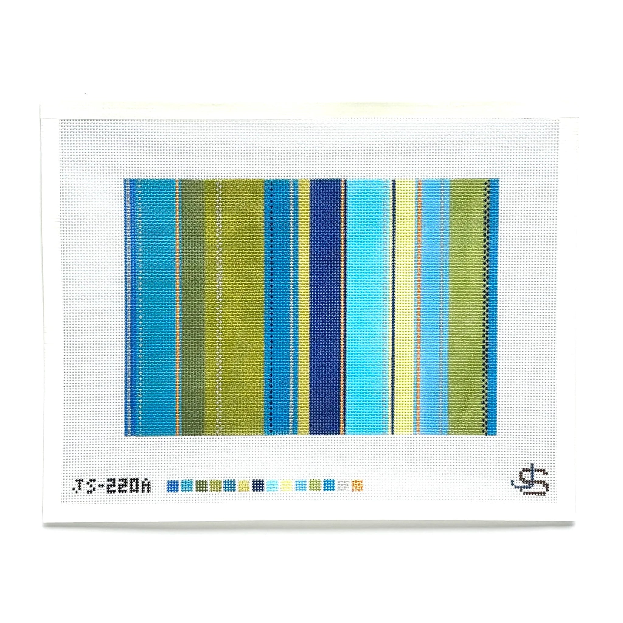 JS-220A - Tufted Stripe in Blue and Green