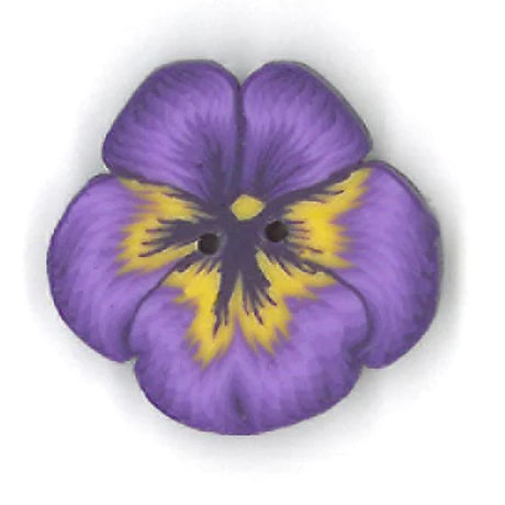 Small Purple Pansy Button