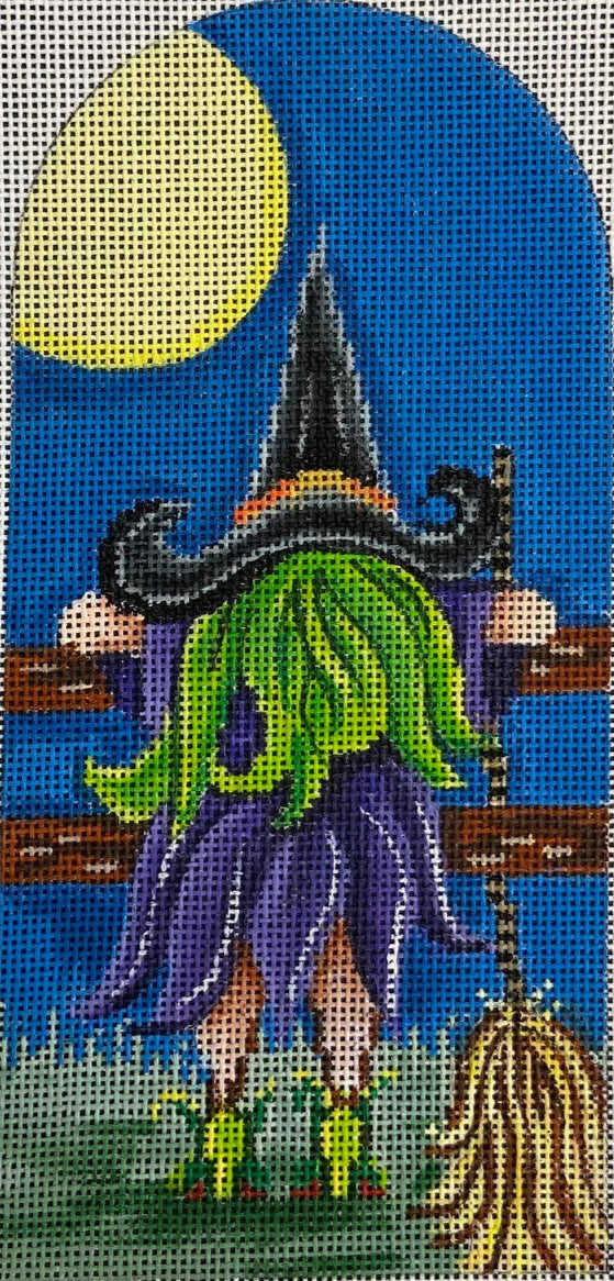 22252 - Single Witch Watching Moon with Green Hair