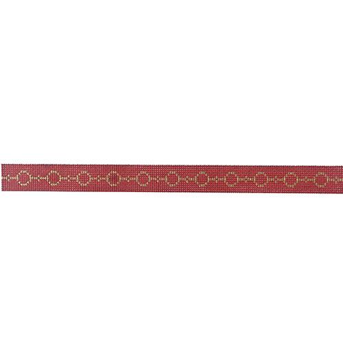 23B-E - Gold Circles on Red - Cuff/Keychain