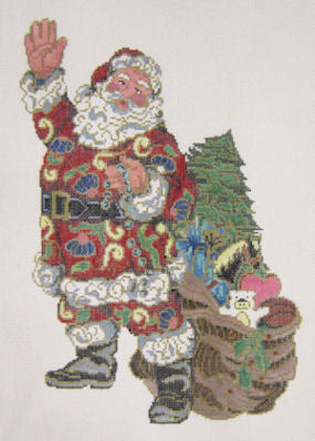 2563 - Cloisonné Santa and Toy Bag
