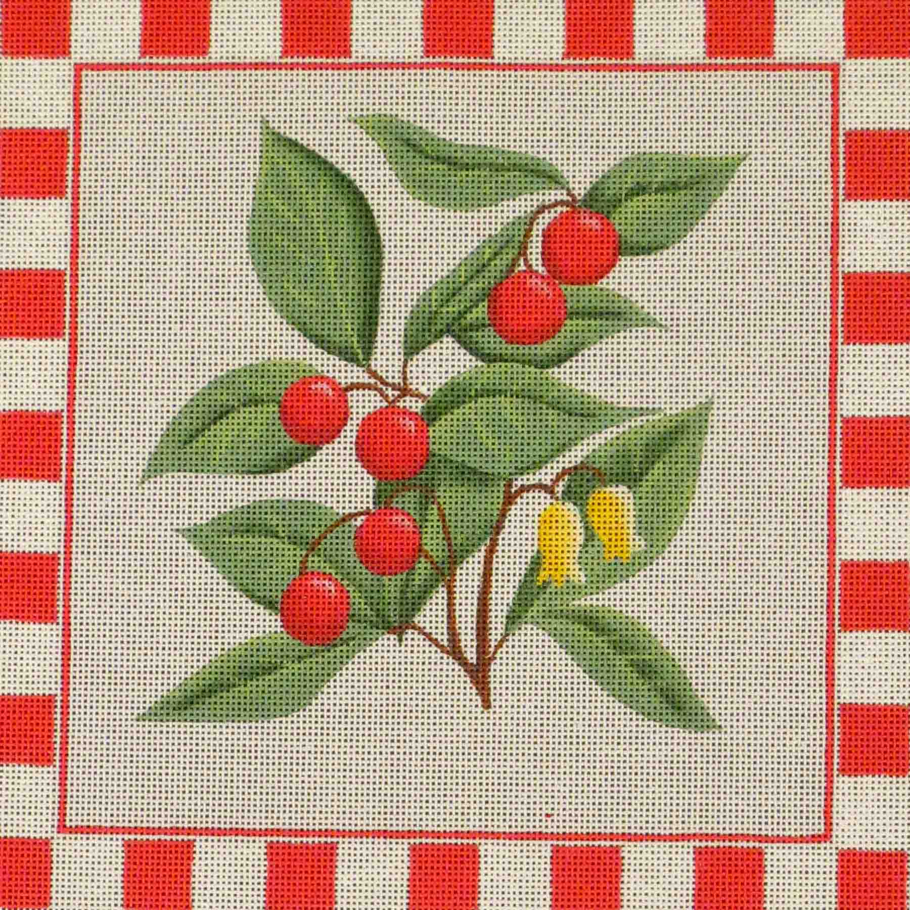260E - Red Wintergreen Pillow