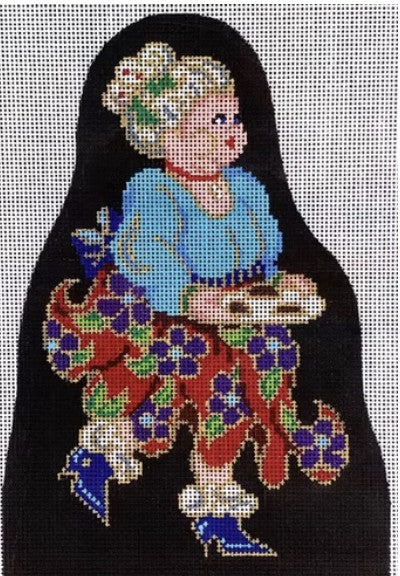 2814 - Cloisonné Mrs. Santa Figurine