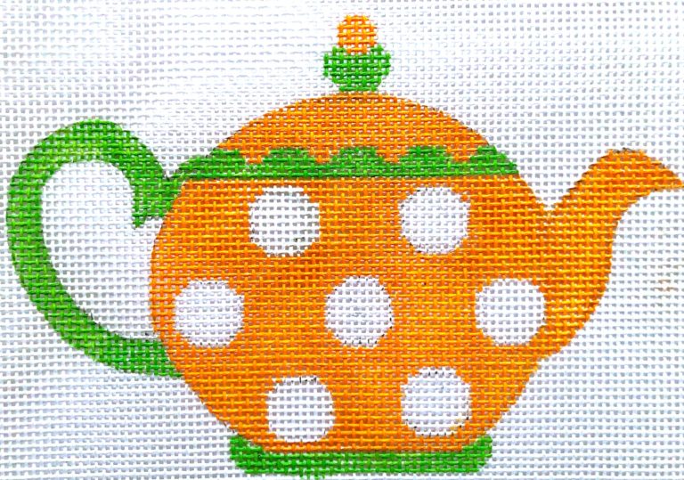 HB-300 - Teapot - Orange with White Dots