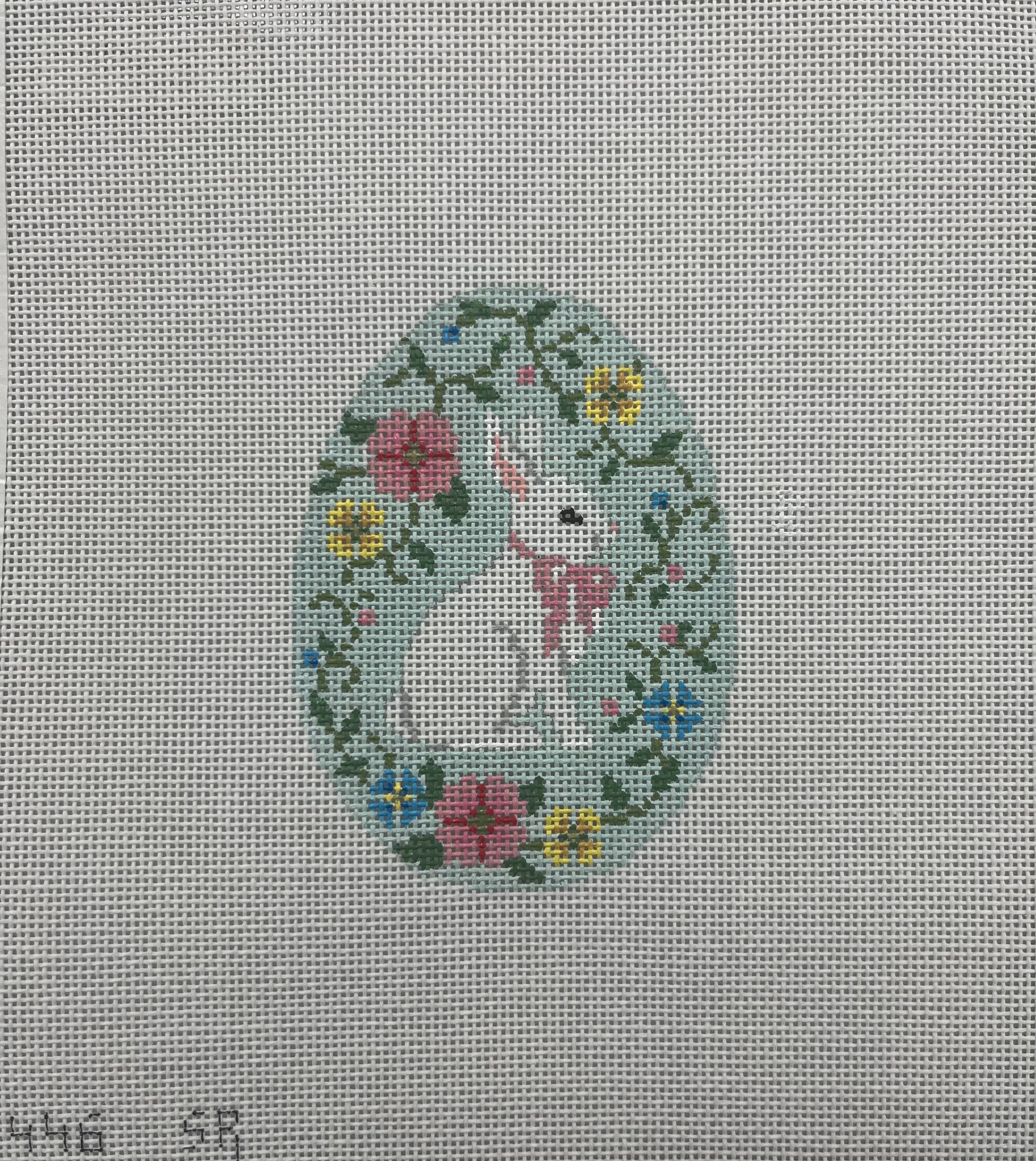 SR0446 - Rabbit In Flowers 4" Egg