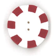 Large Red Peppermint Button