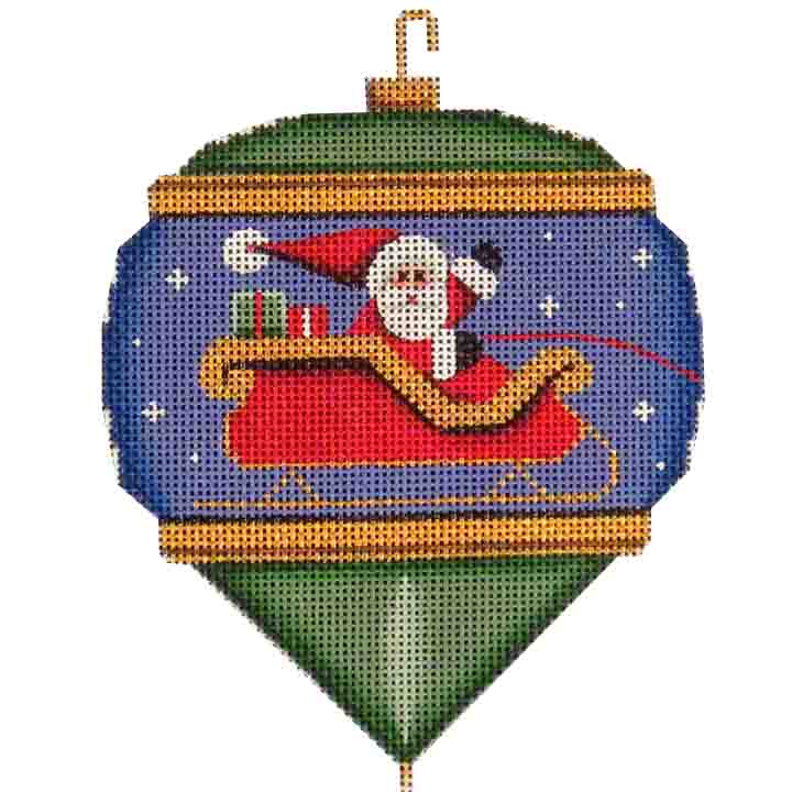 46D - Classic Santa and Sleigh Ornament