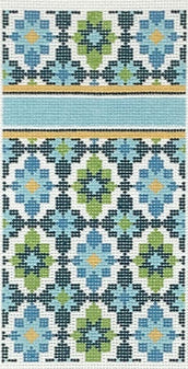 P-04 - Portuguese Tiles Eyeglass Case / 6x3 Insert - Turquoise