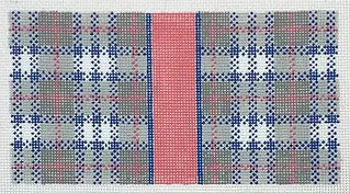 IC-05 - Grey & Blue Plaid Eyeglass Case / 6x3 Insert