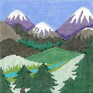 6091 - Mountains Scene Square