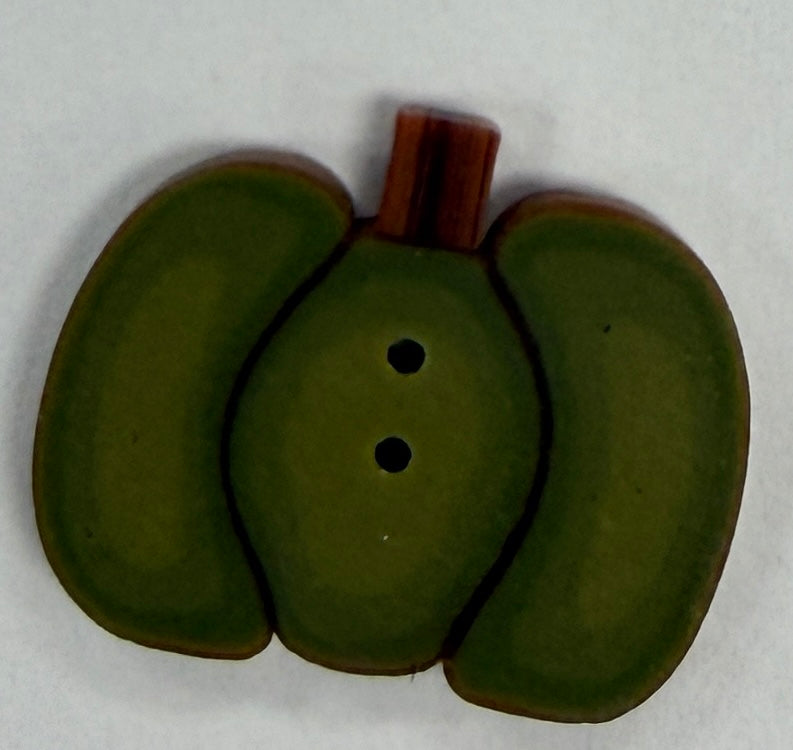 Small Green Pumpkin Button
