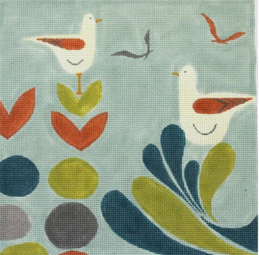70684 - Mid Century Art Birds by the Sea