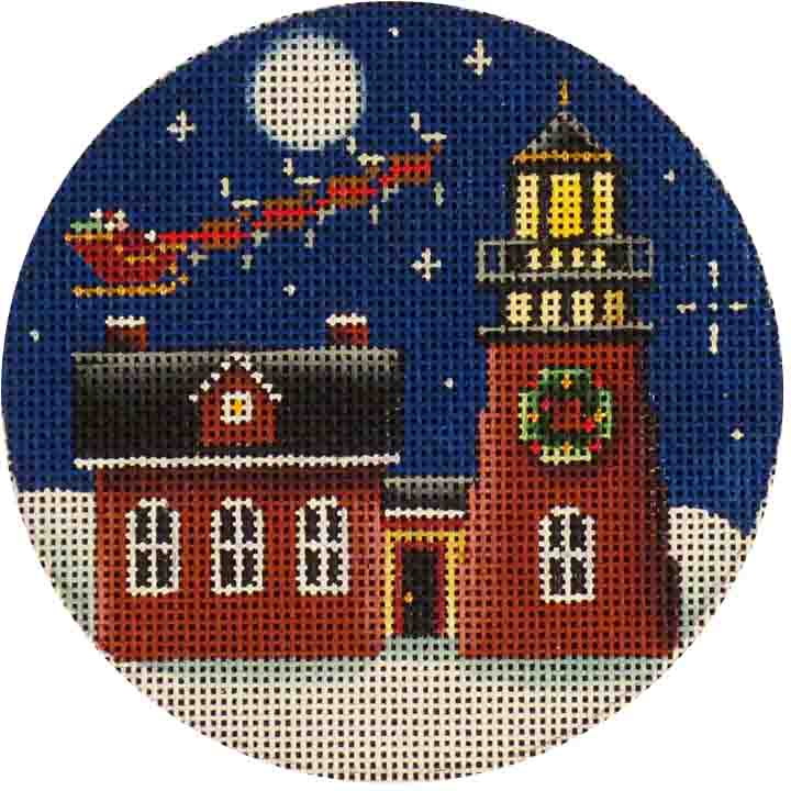 71E - Wreath Lighthouse Ornament