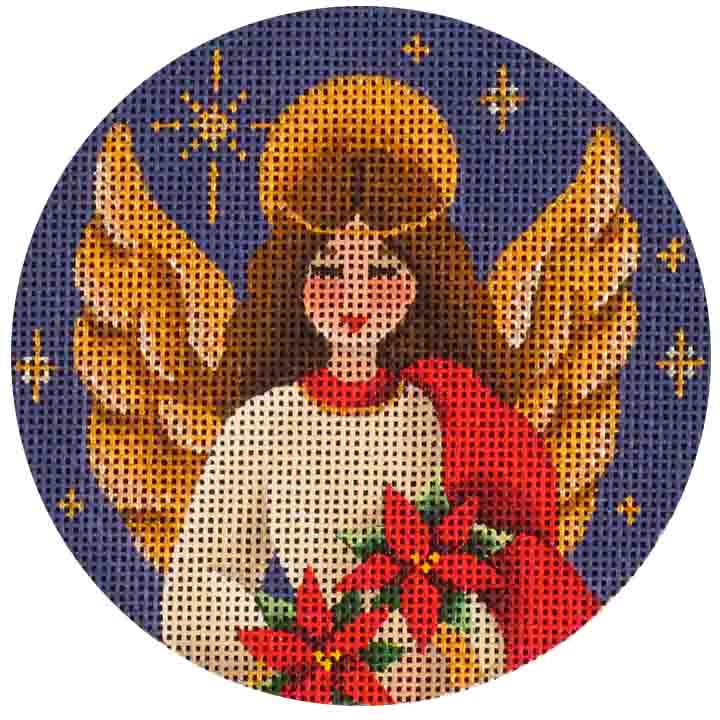 72H - Poinsettia Angel Ornament
