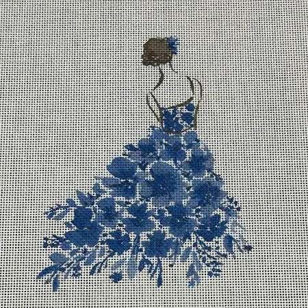 ECT876C - Lady with Blue Flowers