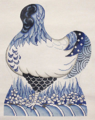 909 - Rooster, Blue/White "Robert"