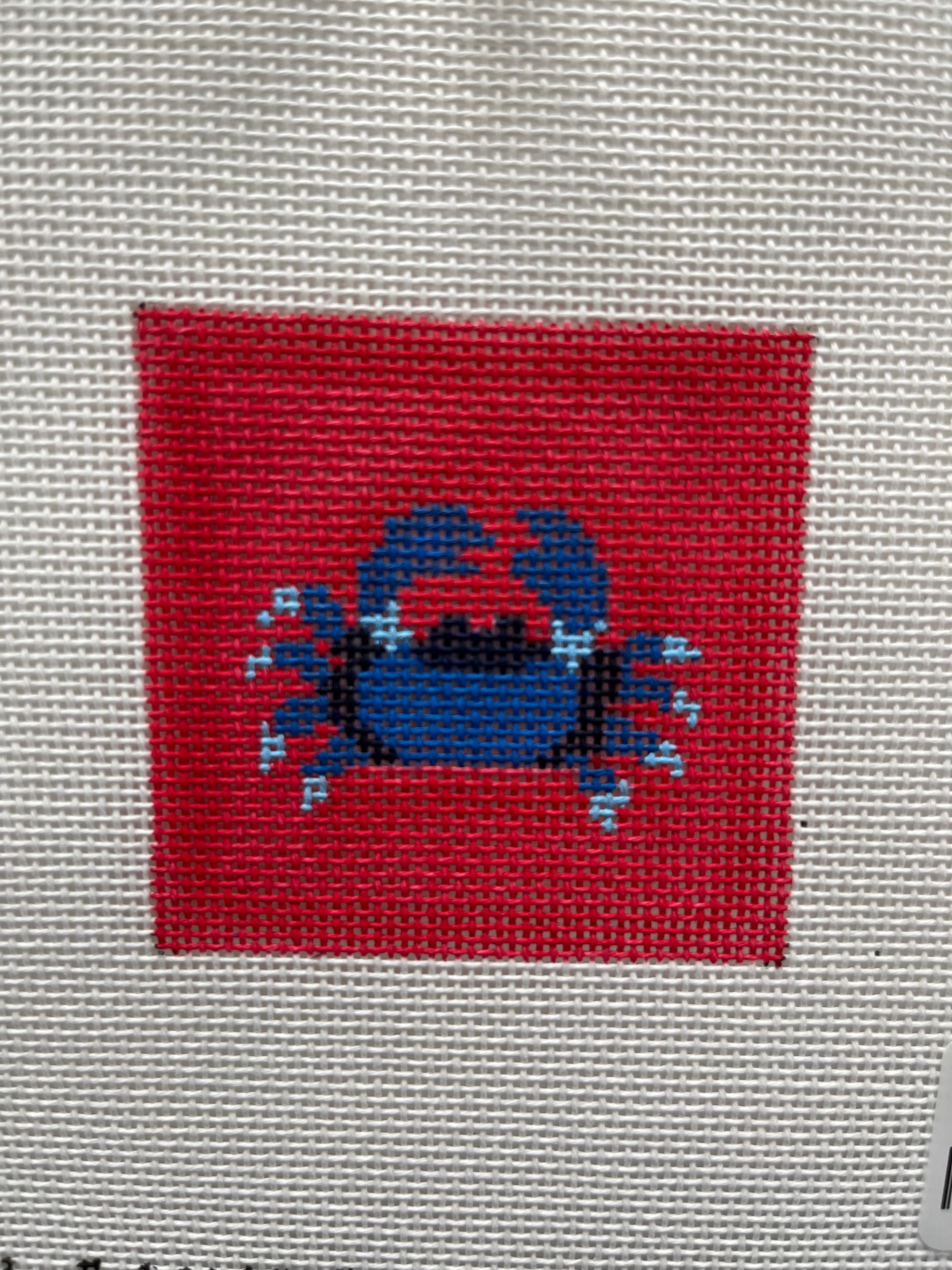 I004 - Blue Crab, Red Square