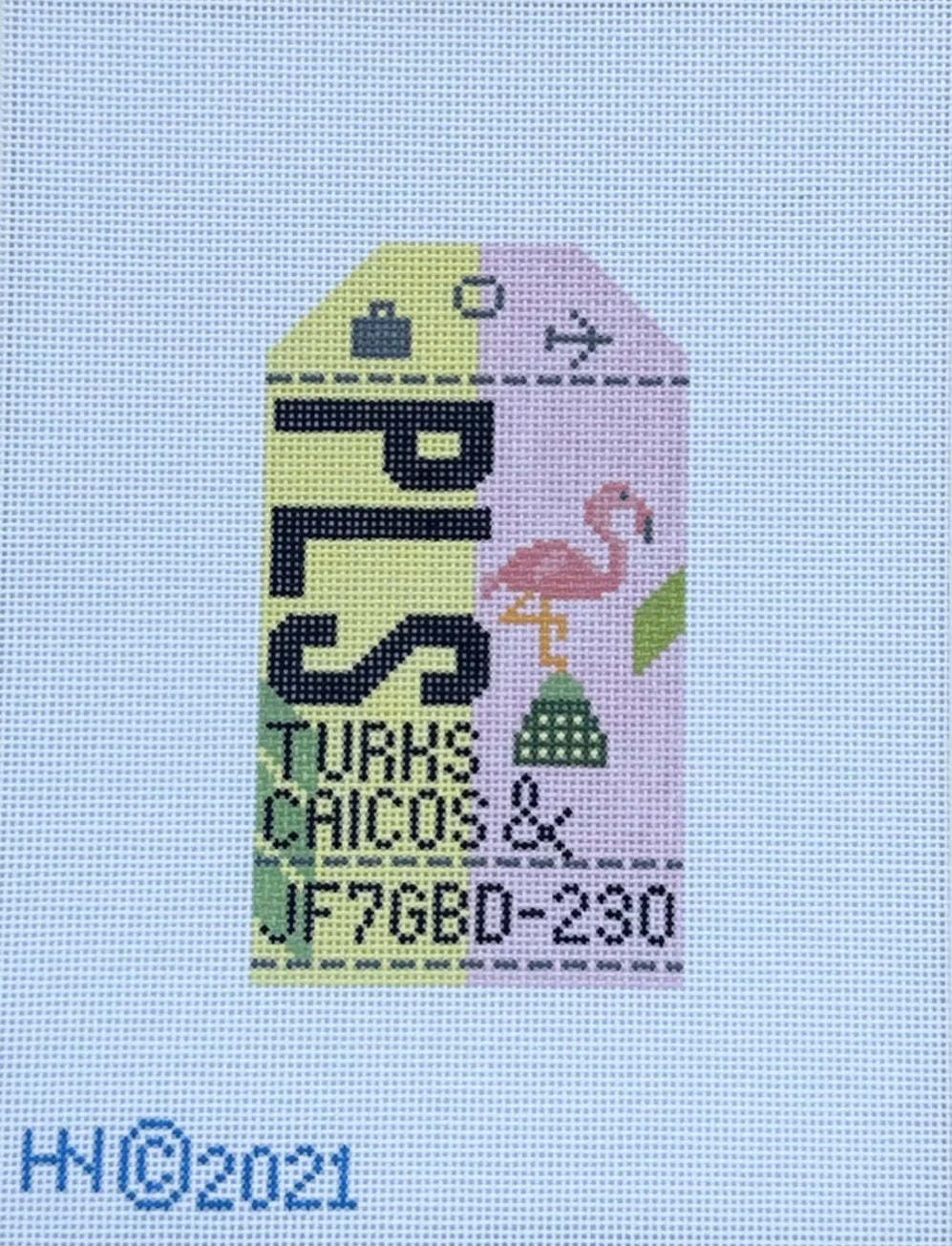 Turks & Caicos Retro Travel Tag