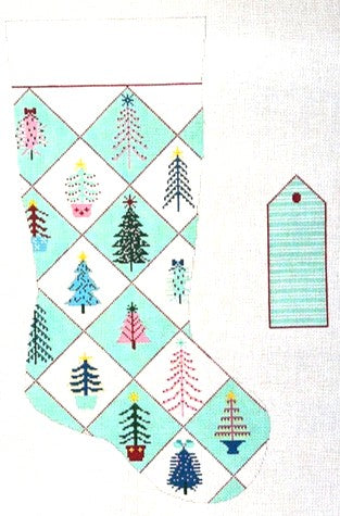 AB07 - Candy Quilting Tree Stocking and Tag