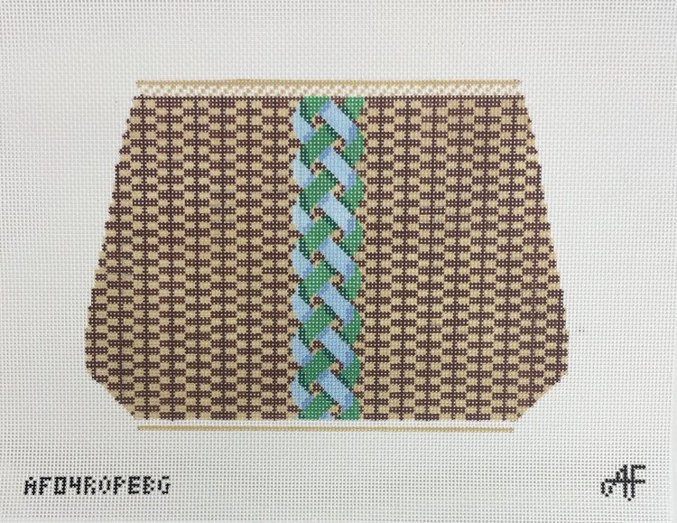 AF04RopeBlue - Large Nantucket Basket with Rope Blue