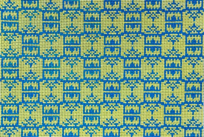 AF109 - Yellow/Blue Pagoda Print Clutch
