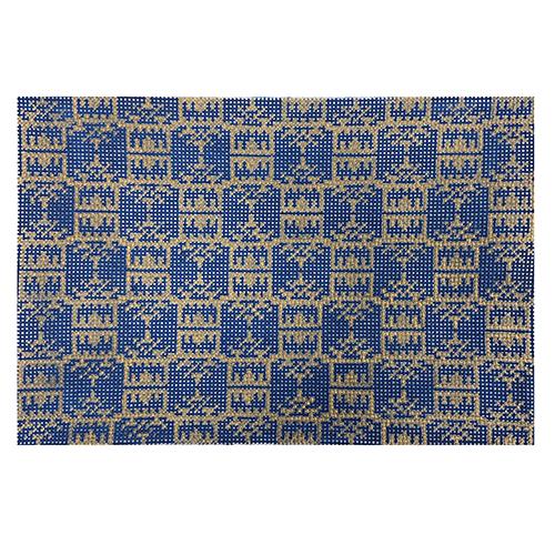 AF111 - Navy/Gold Pagoda Print Clutch