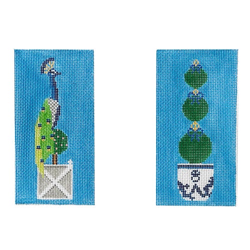 AF117 - Double Topiary Peacock Eyeglass Case