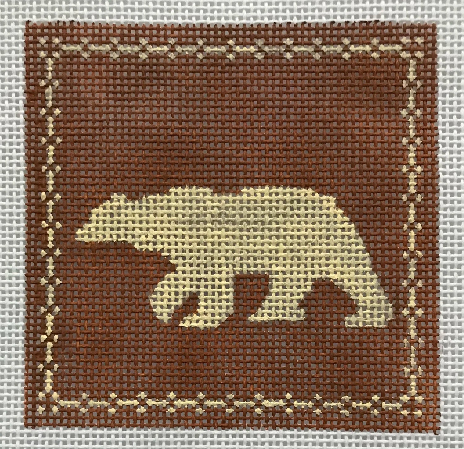 AL180 - White on Brown Left Facing Polar Bear