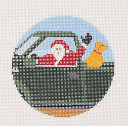 AOK128 - Sporty Santa Ornament - Pick Up Driving Santa