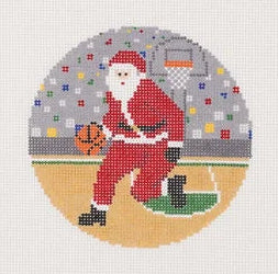 AOK64 - Sporty Santa Ornament - Basketball