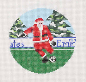 AOK20 - Sporty Santa Ornament - Soccer