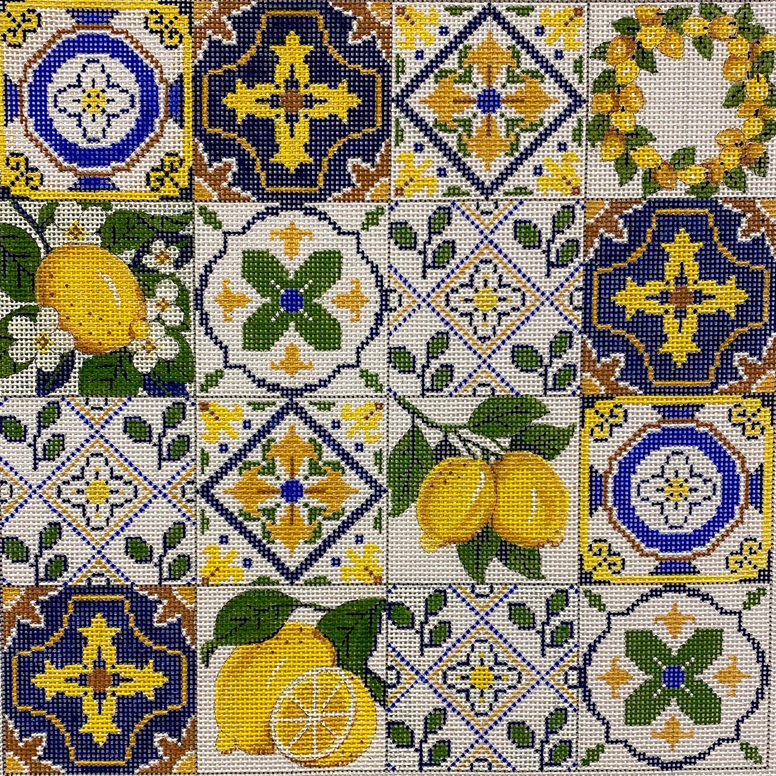 AP 4244 - Navy, White, Lemon Collage