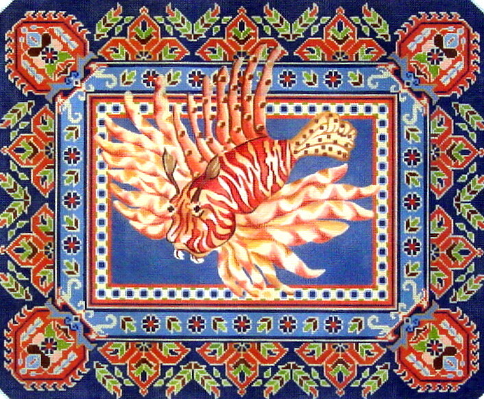 AP 80 PO 22 - Lionfish with Heriz Border