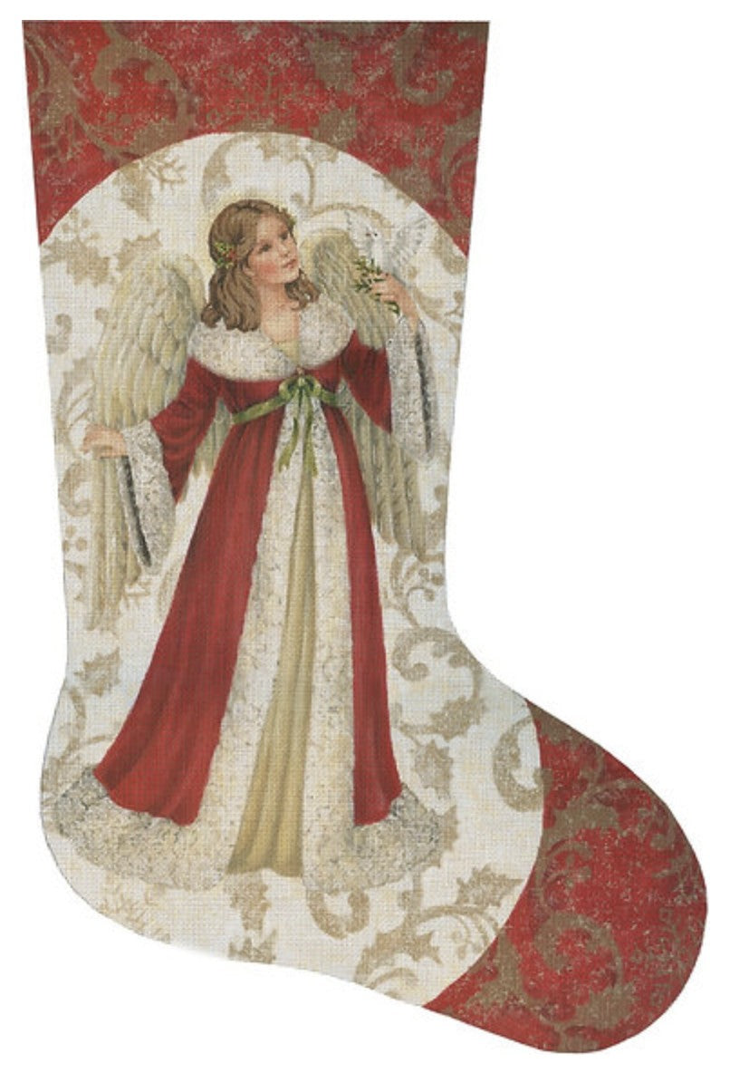 LGDAXS474 - Red Angel with Dove Stocking