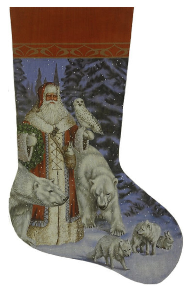 LGDAXS479 - Arctic Coat Santa in Forest Stocking