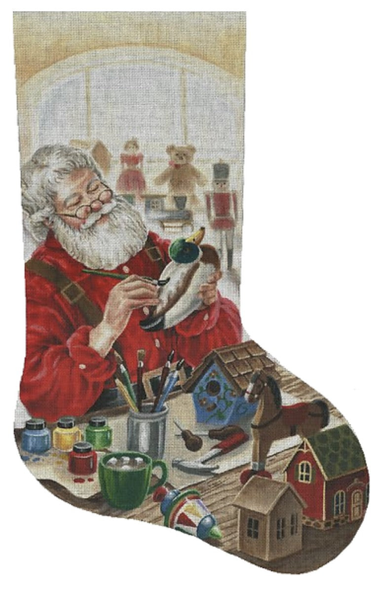 LGDAXS483 - Wood Carving Santa Stocking