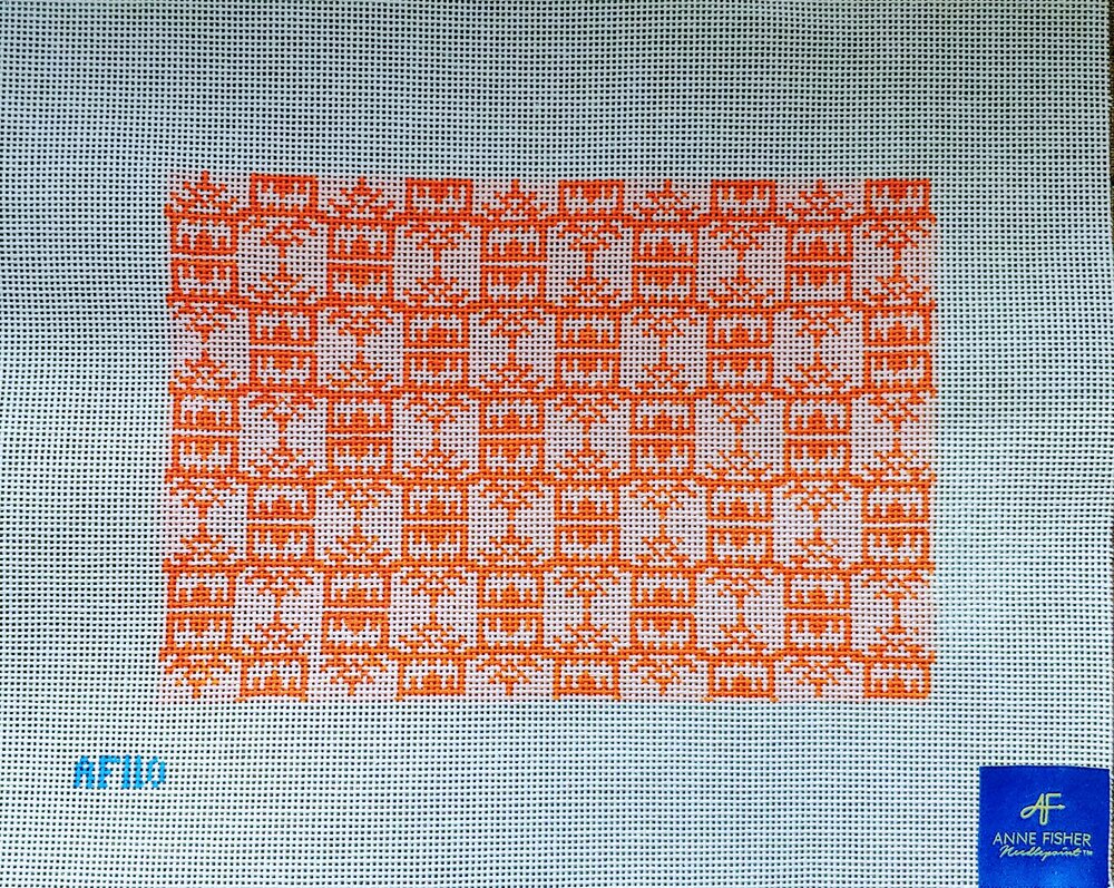 AF110 - Pink/Orange Pagoda Print Clutch