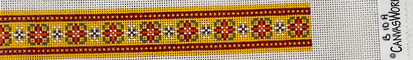 B 10 A - Calico Garden Belt - Yellow, Red with Red