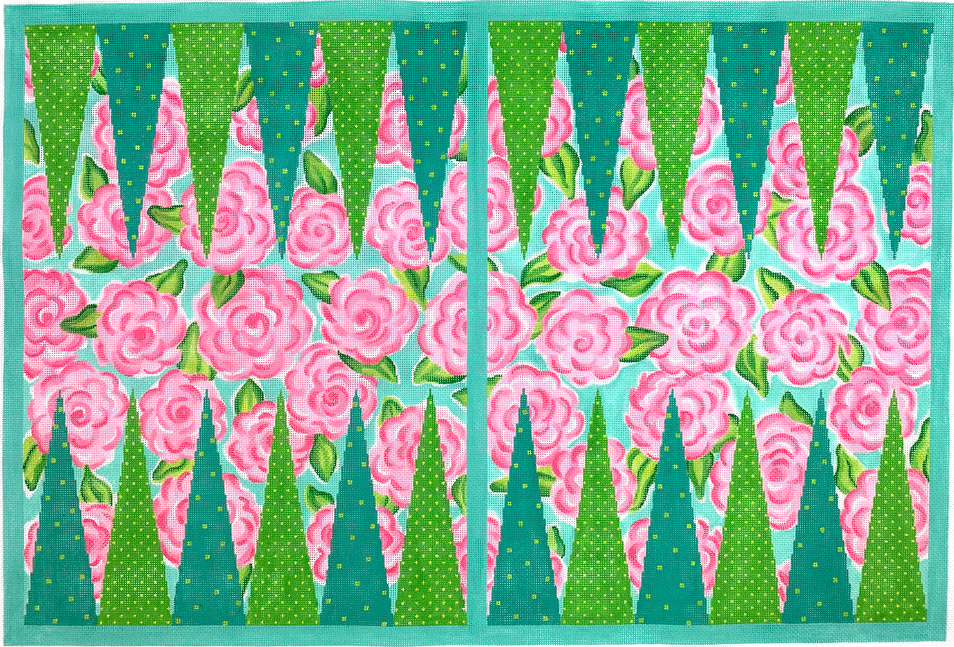 BGB-03 - Lilly-Inspired Roses - Pinks, Greens and Turquoise
