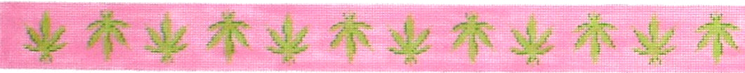 BL-42 - Weed Leaves - Bright Pink with Green Leaves