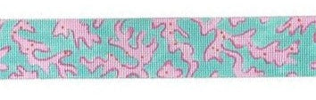 BL-76 - Lilly-Inspired Coral - Fuchsia on Bright Caribbean
