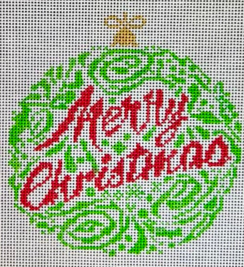 BP-104 - Small Merry Christmas Ornament - Green