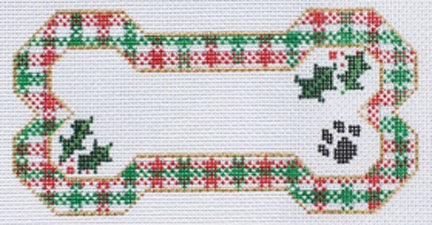 BP-14 - Christmas Plaid Bone Ornament