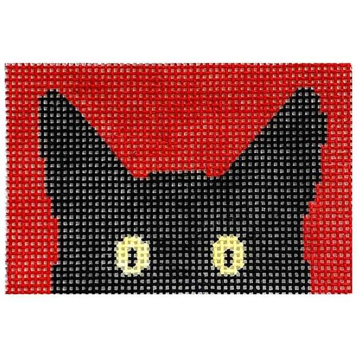 C102LT-R - Peeky Kitty Luggage Tag - Red