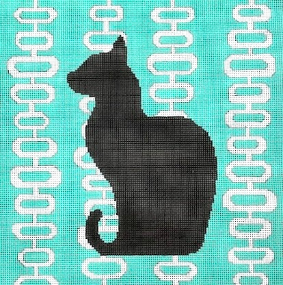 C115 - Silhouette Cat - Teal