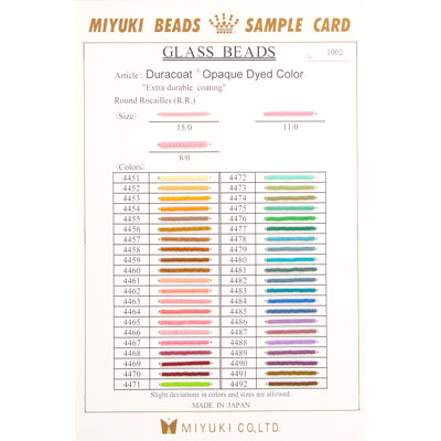 Miyuki Bead Sample Cards
